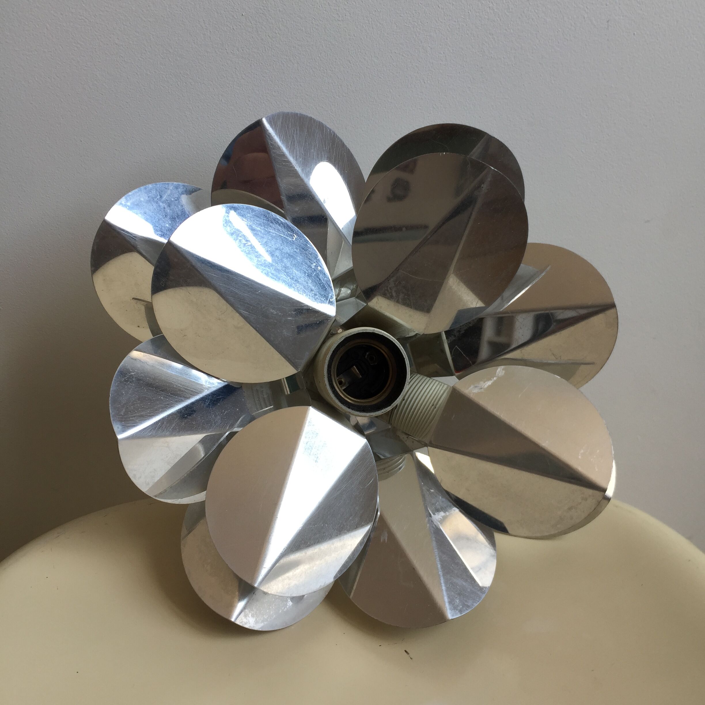 Wall lamp flower aluminum 1970