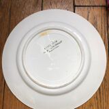 Vintage serving dish 40s, red rosehip flower pattern