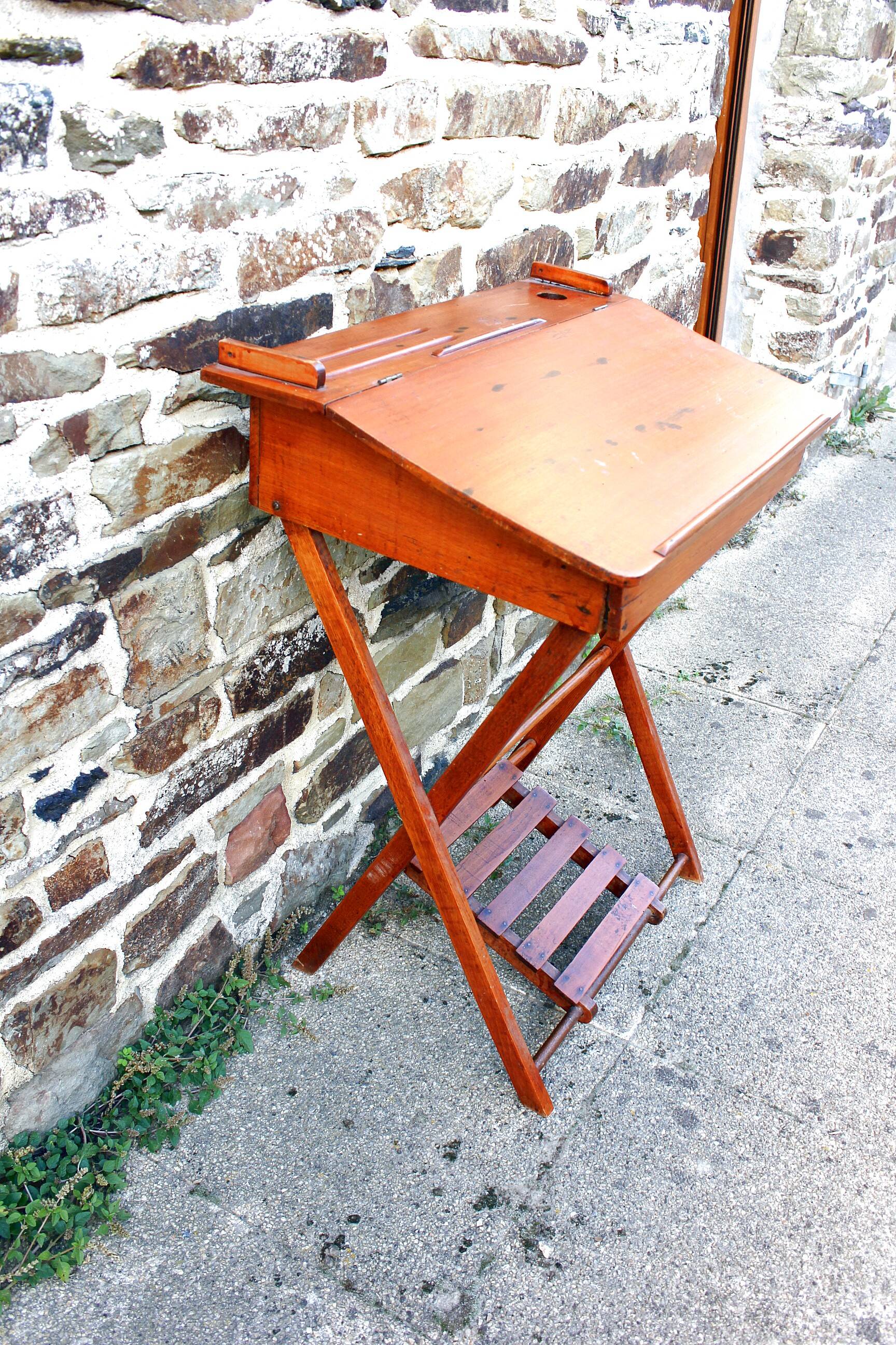 Claire Pampo vintage folding wooden children's desk from the 50s
