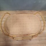 'Vallauris' rolling table in bamboo and wicker
