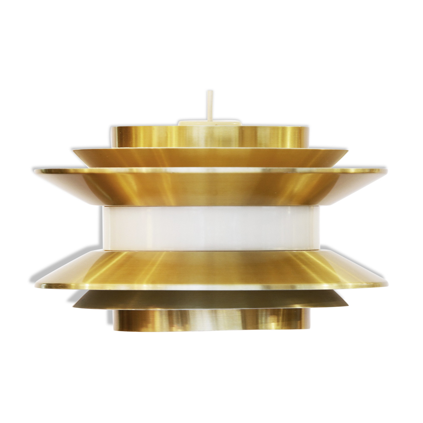 Pendant light "Trava" golden version by Carl Thore for Granhaga Metallindustri. Sweden 1970s.