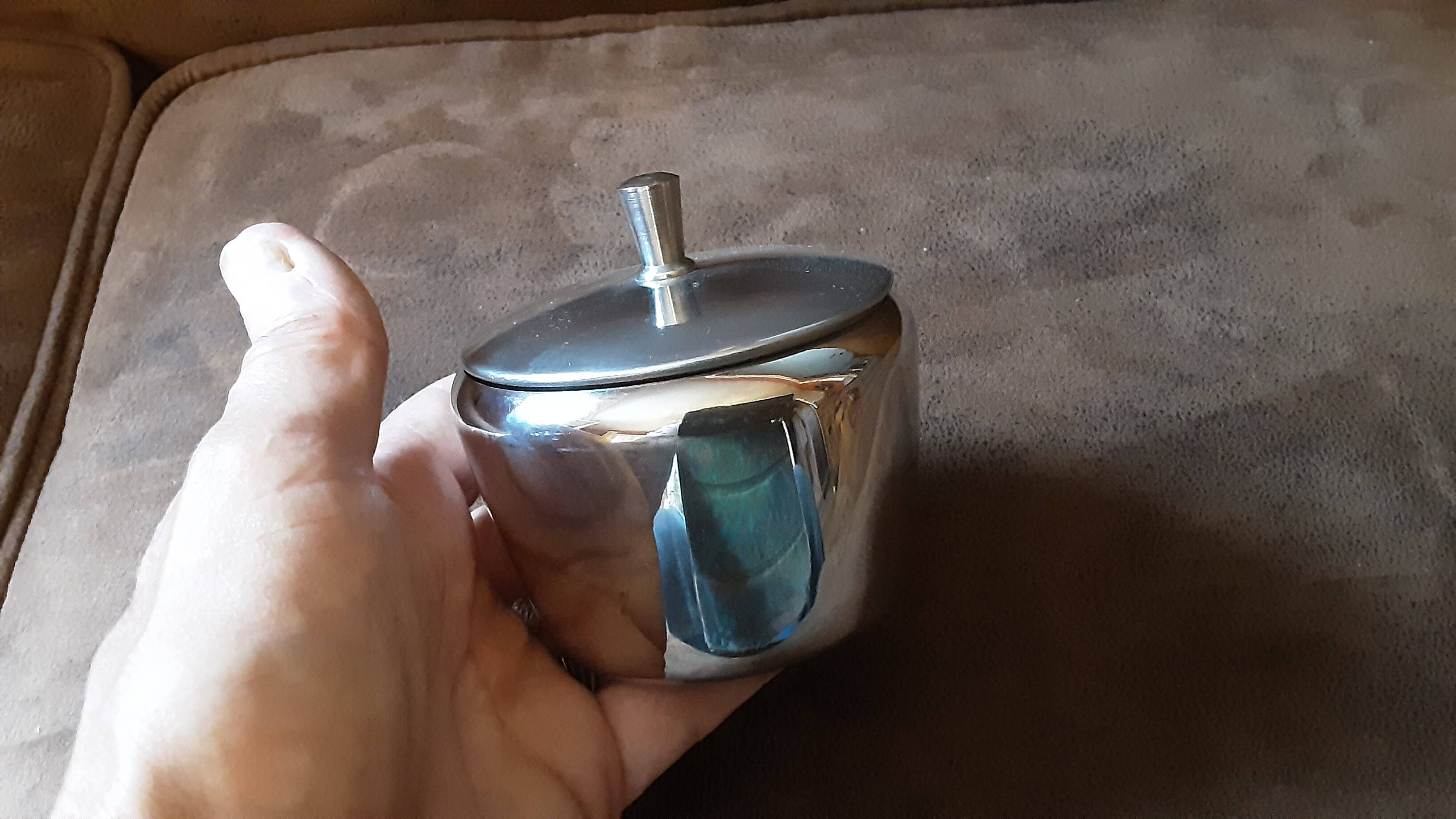 Stainless steel sugar bowl