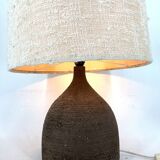 Large 1960s Ceramic Table lamp or floor lamp With Original Fabric Shade Fro