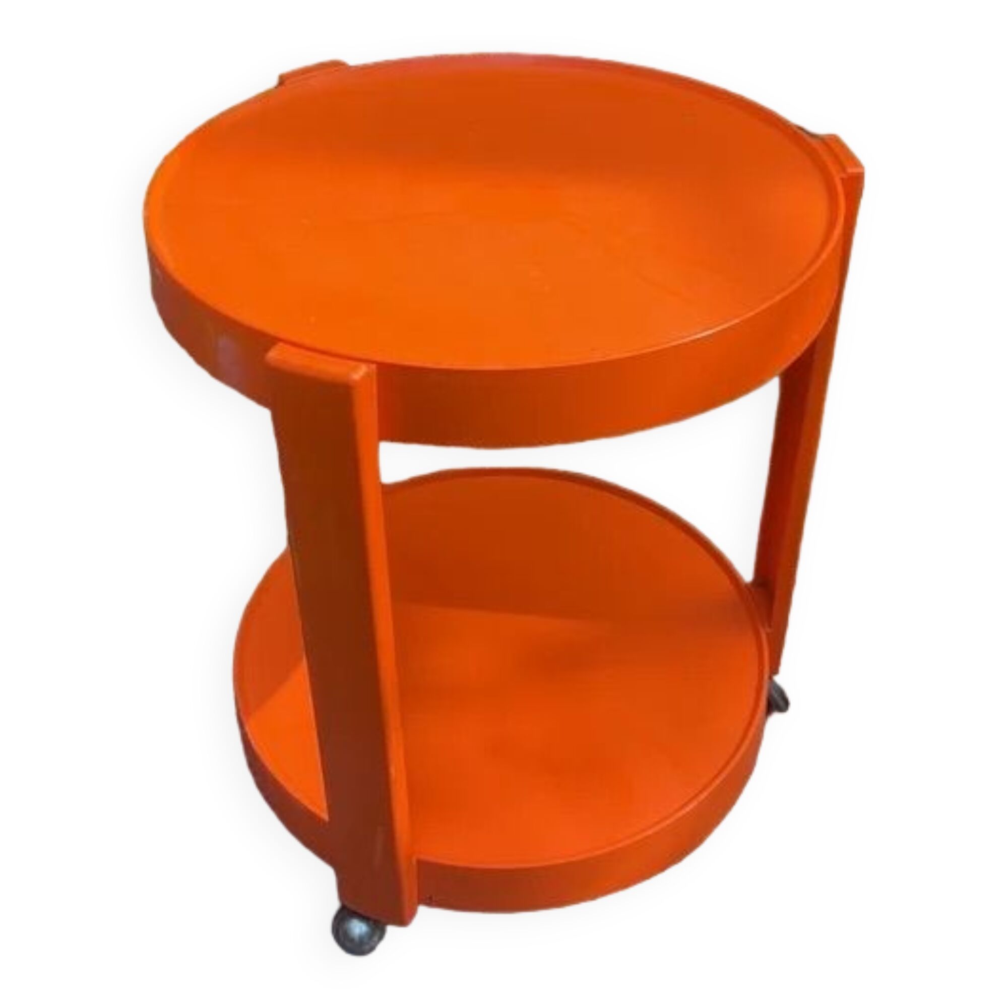 Vintage orange round side table