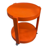 Vintage orange round side table