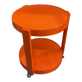 Vintage orange round side table