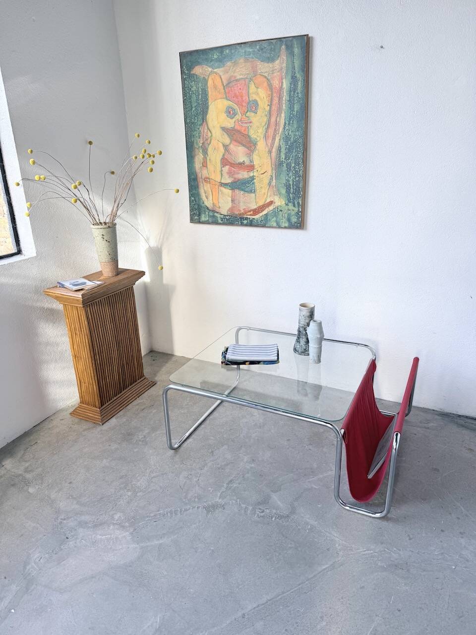 Table basse moderniste Bauhaus en acier tubulaire