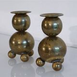 Pair of Scandinavian brass candlesticks from Gusum 1970