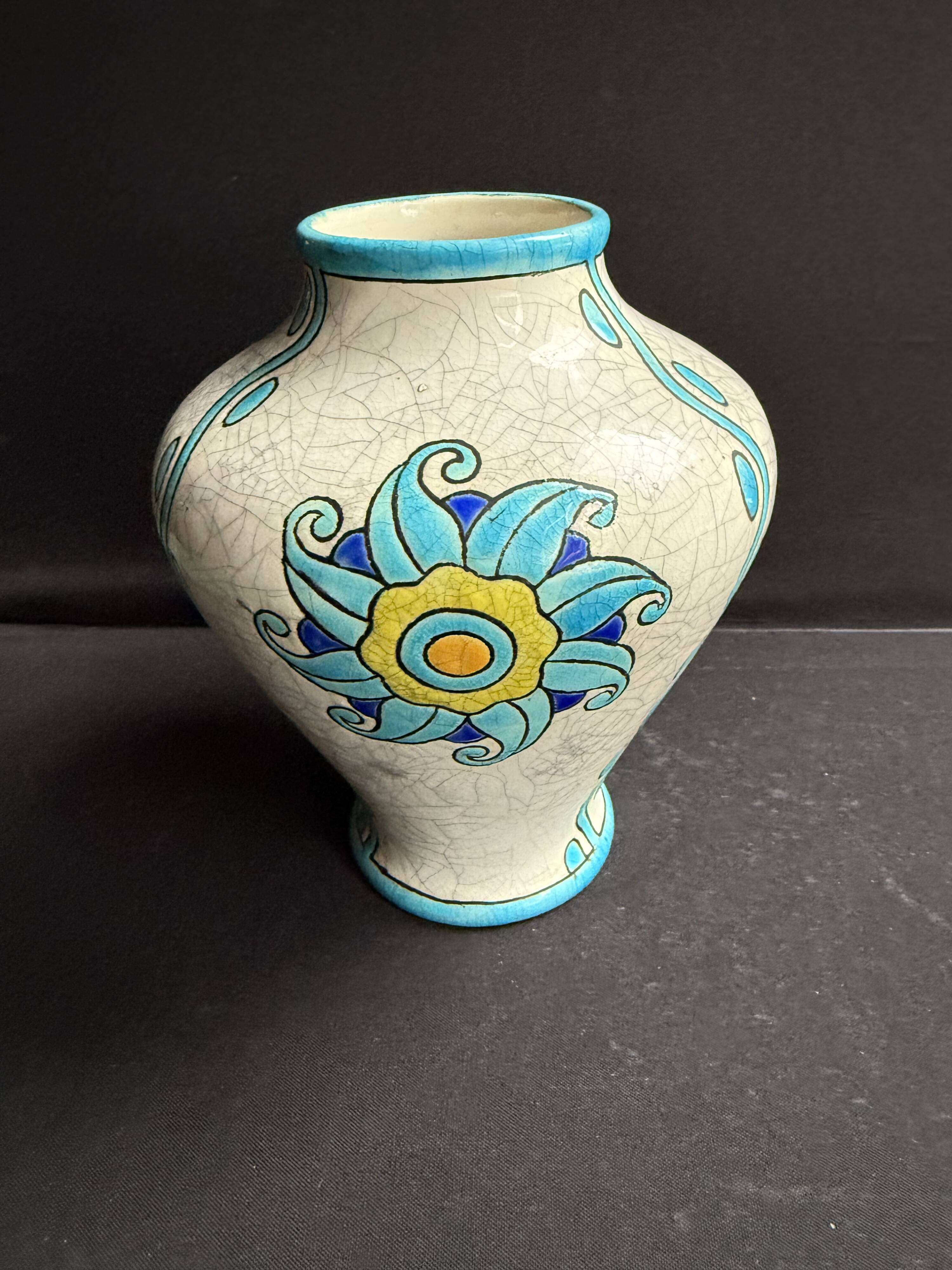 Art Deco earthenware vase – Boch La Louvière – Charles Catteau (1880-1966)