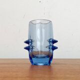 Blue glass vase model 20064 in Mid-Century style by Vladislav Urban for Hermanova Hut, 1960s.