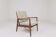 Mid-Century Armchair Corduroy Cushion Rustic Wood, 1980s