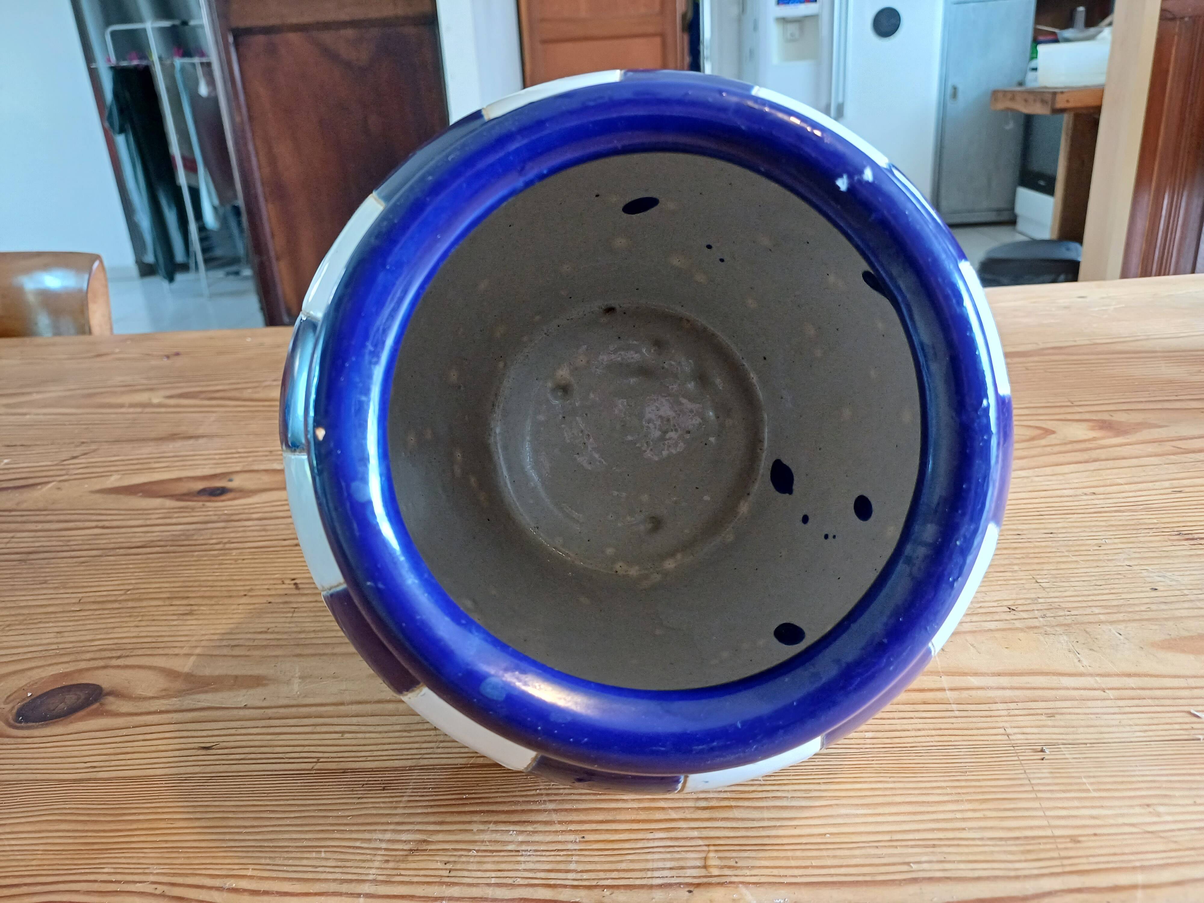 Vintage Glazed Stoneware Vase from the 60s