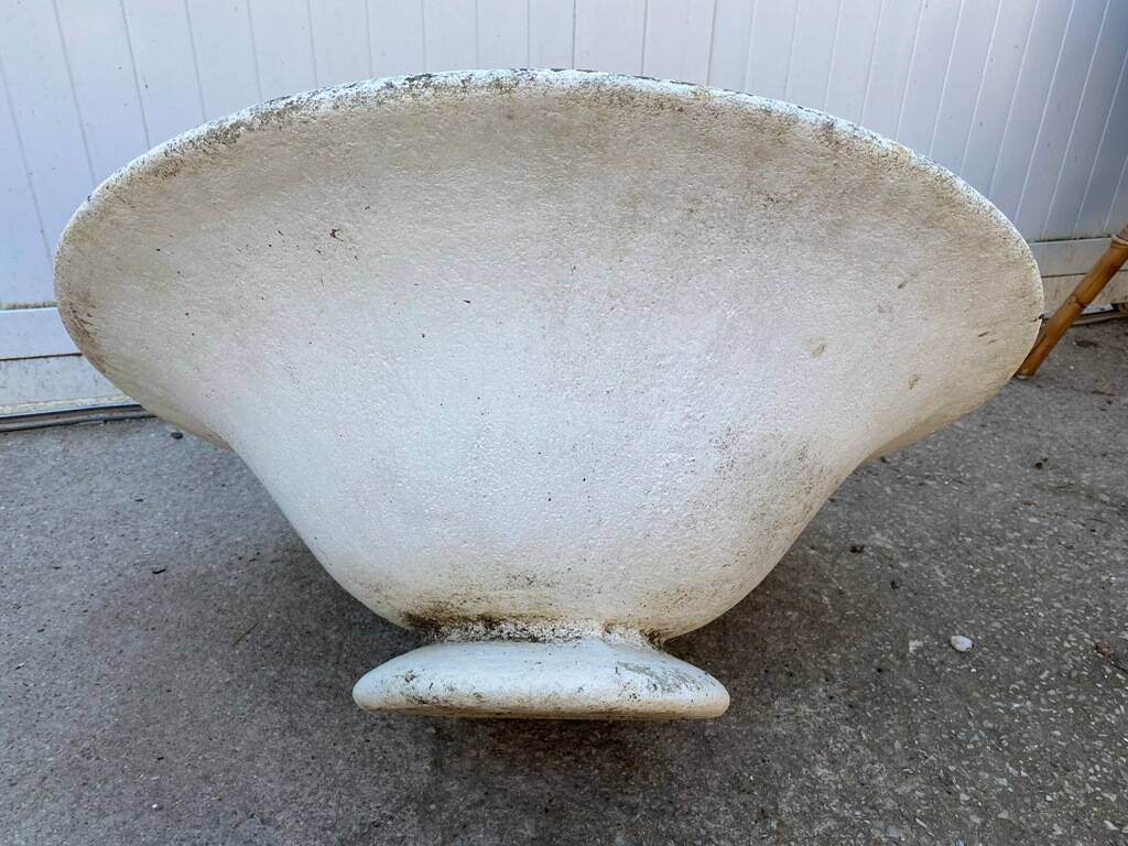 Vintage 1950s concrete stone composite planter bowl