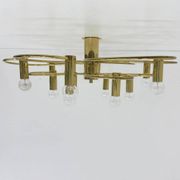 Leola sculptural brass 12-light ceiling or wall flush mount, 1970s