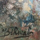 Tableau huile sur toile peinture provençale signée