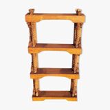 Étagère de bateau 4 niveaux en bois et corde