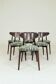 Modern set of 6 dining chairs, jacquard upholstery with patterns.