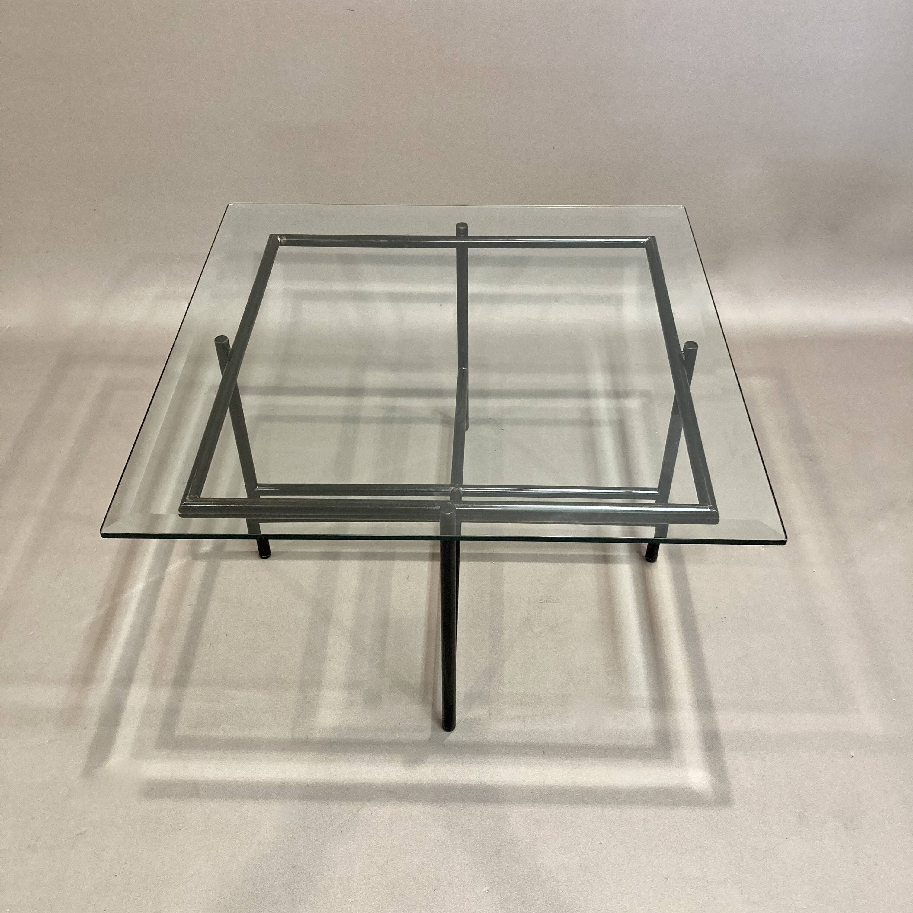 Glass and metal coffee table 1950