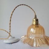 Amber glass pendant light