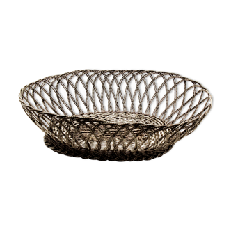 Corbeille pain vintage métal tressé