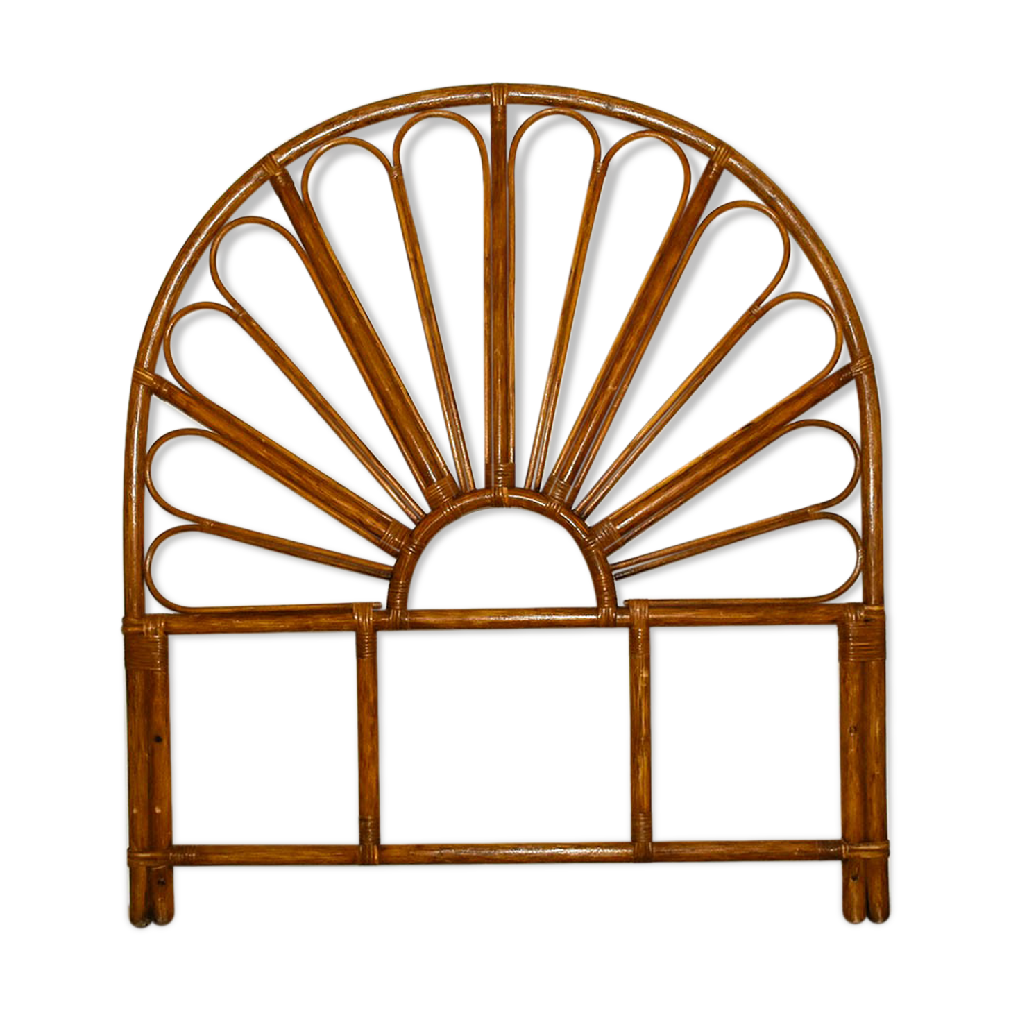 Brown rattan headof 1 seat 1 person L 100 cm vintage