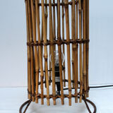 Wicker and bamboo lamp 60s