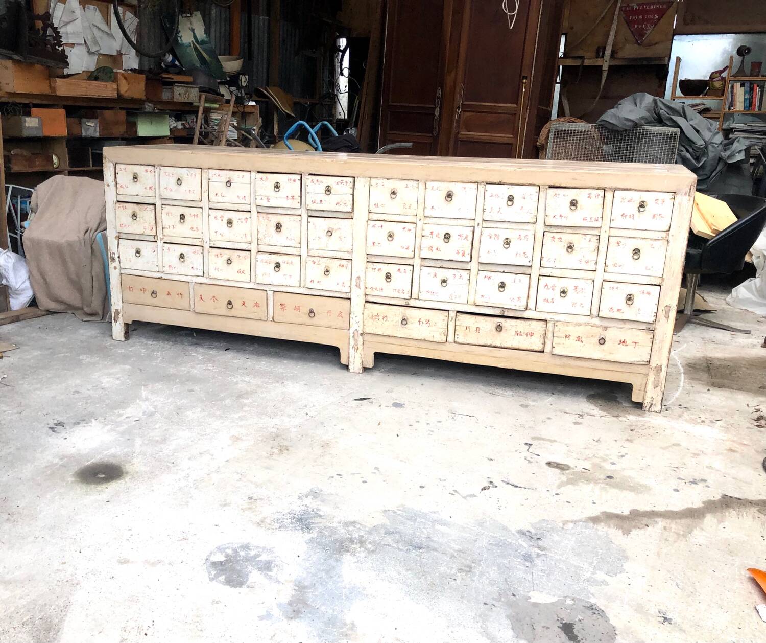 Large antique Chinese apothecary furniture sideboard