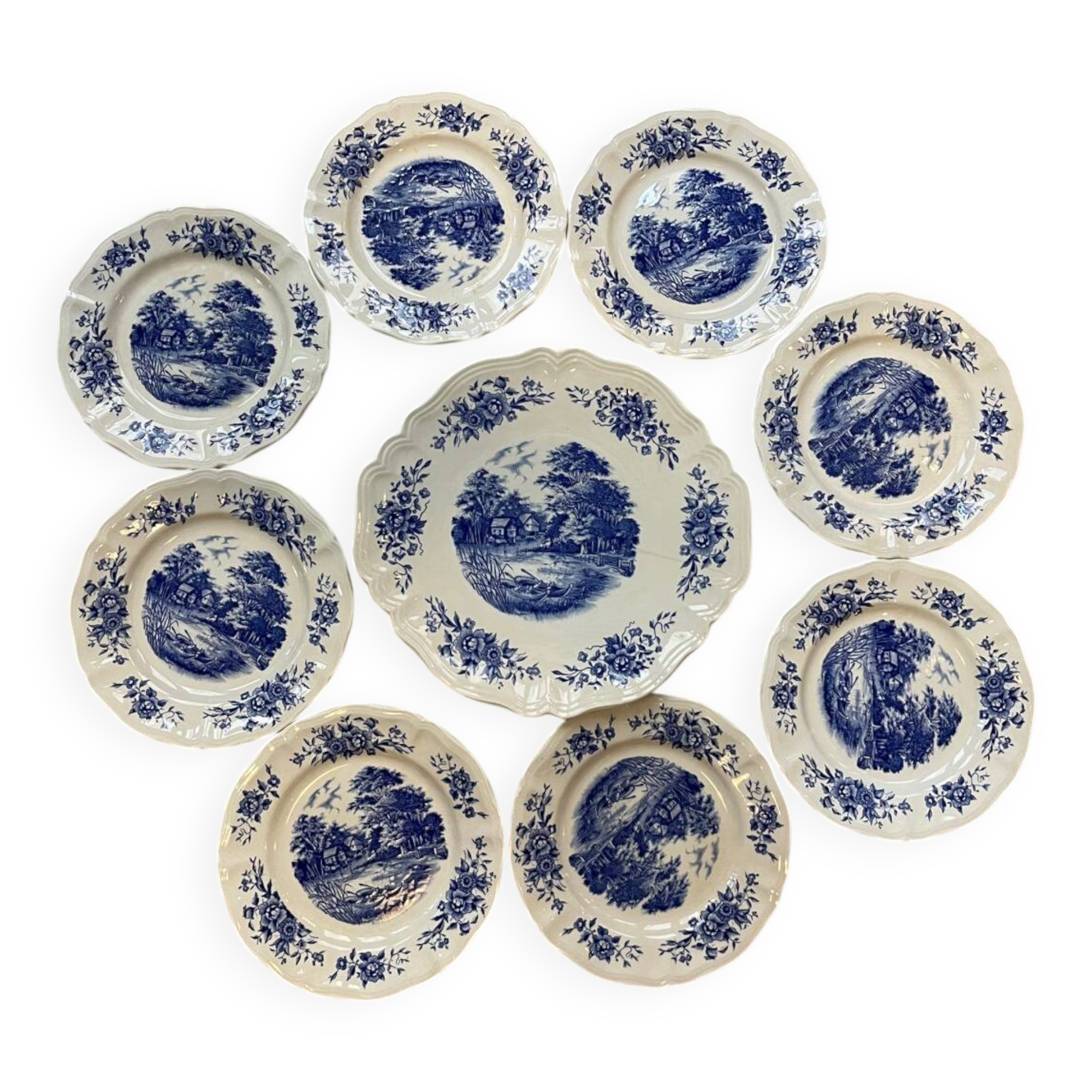 Set 8 assiettes dessert et plat « Romantic » Sarreguemines