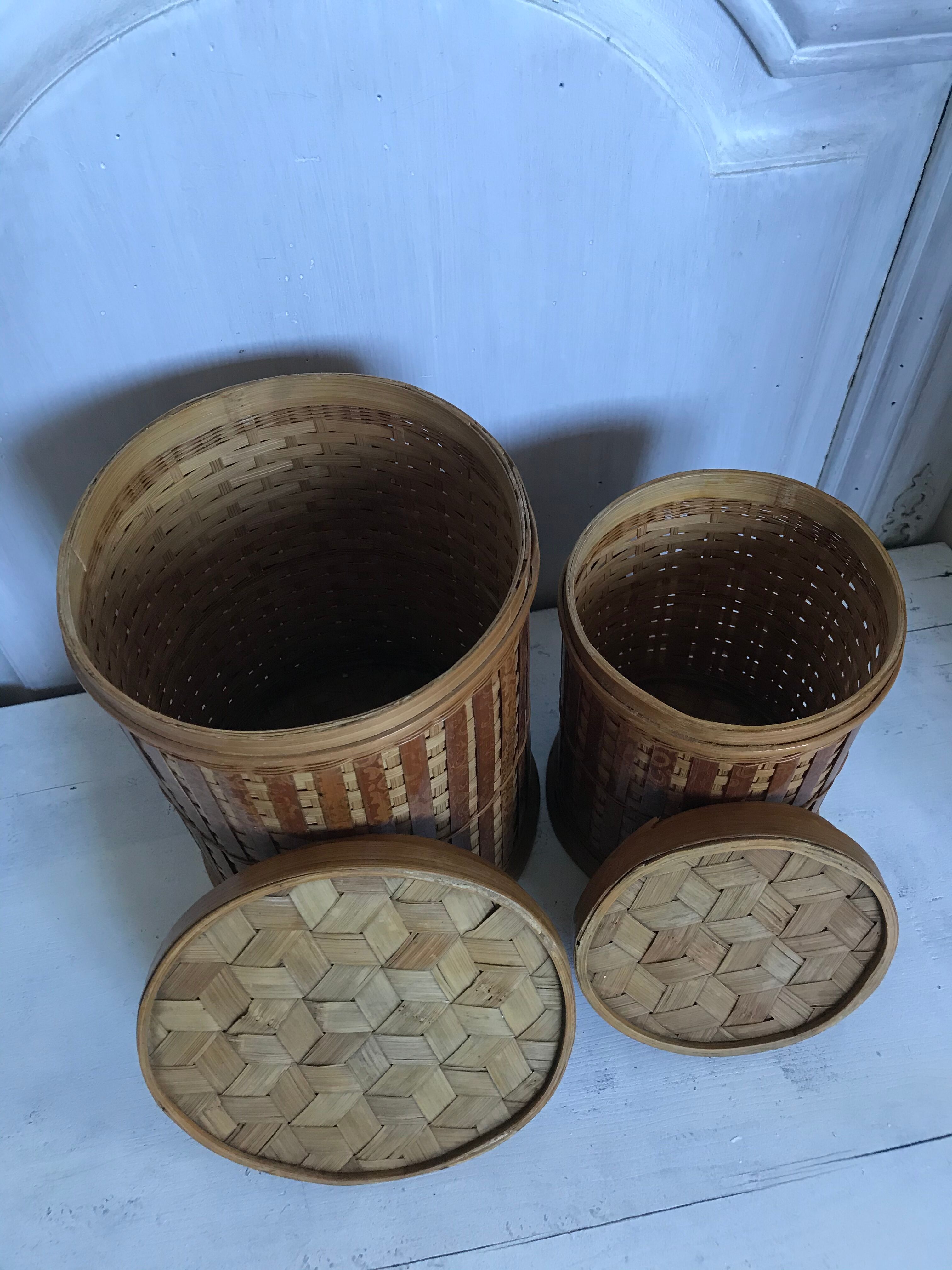 Boxes in rattan 70s