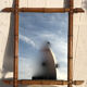 Bamboo style wooden mirror, 68 x 55 cm