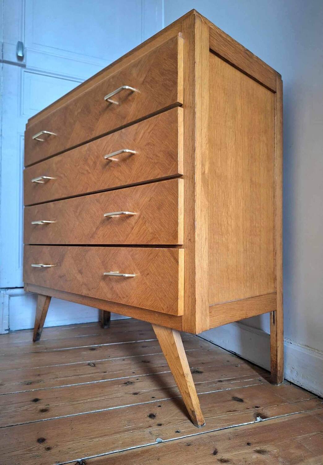 Commode vintage pieds compas, meuble ancien