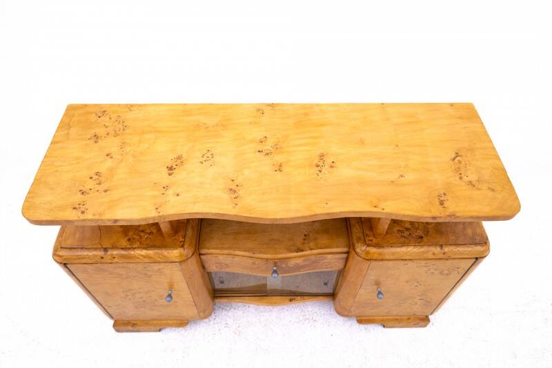 Art Deco chest of drawers, perfect for a TV, Poland, mid-20th century.