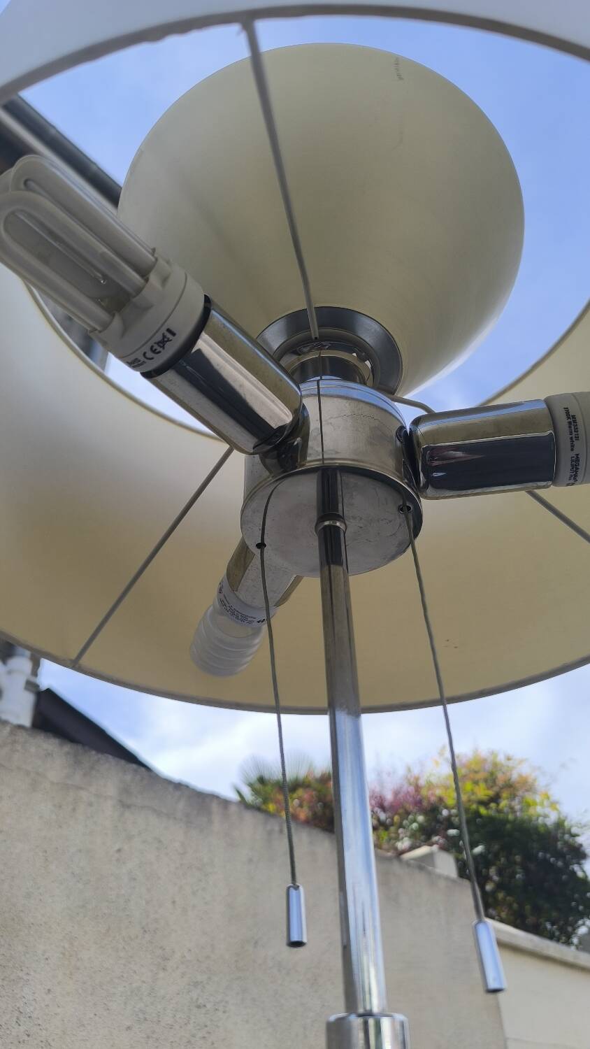 Vintage Floor Lamp with Fabric Shade by Erco, Germany, 1960s