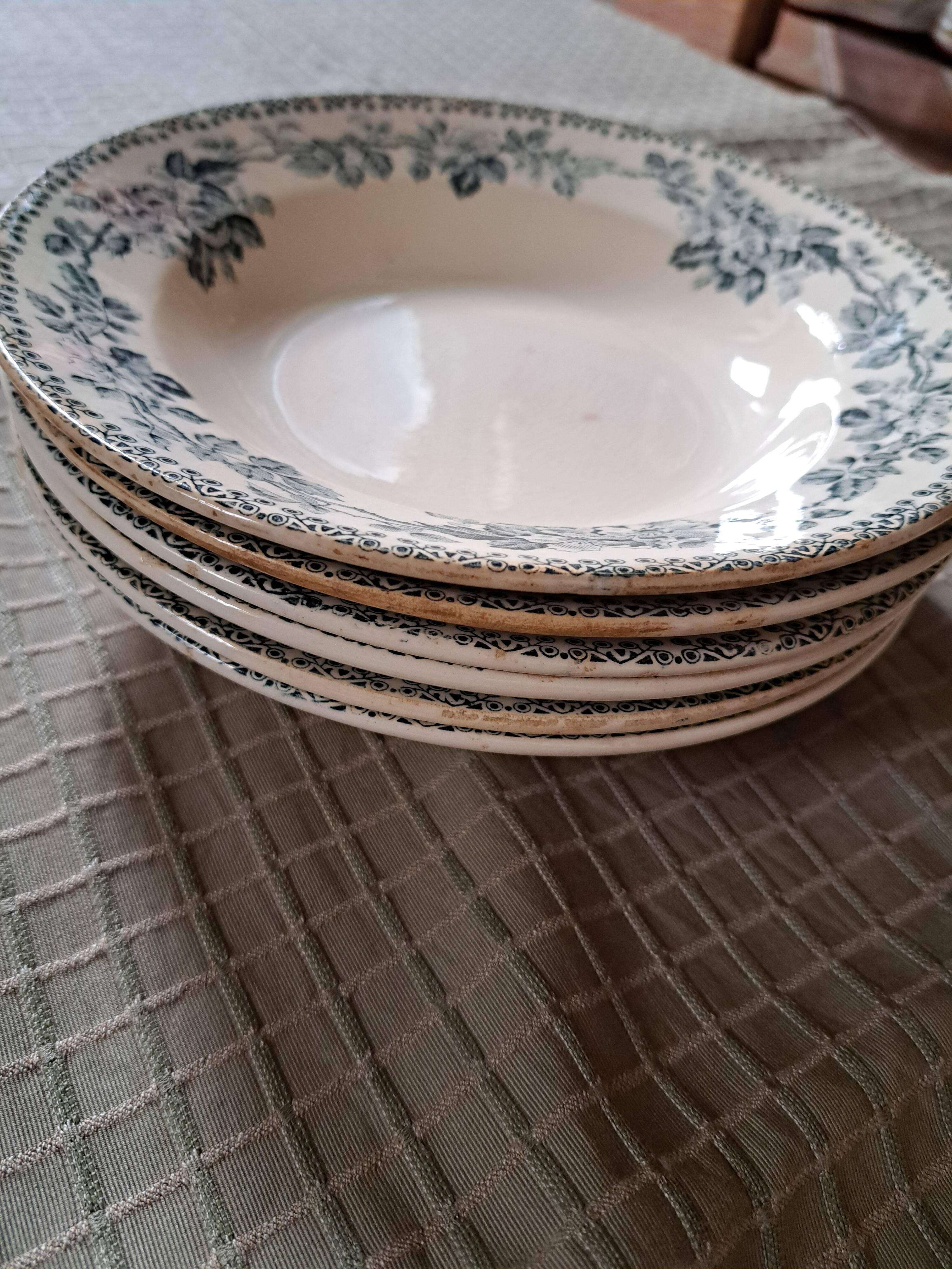 HBCM iron earth soup plates Guadeloupe decor