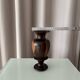 Vintage Sculptural Turned Wood Vase – Dark Hardwood – 20 cm