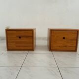 Vintage set of two small cabinets pinewood