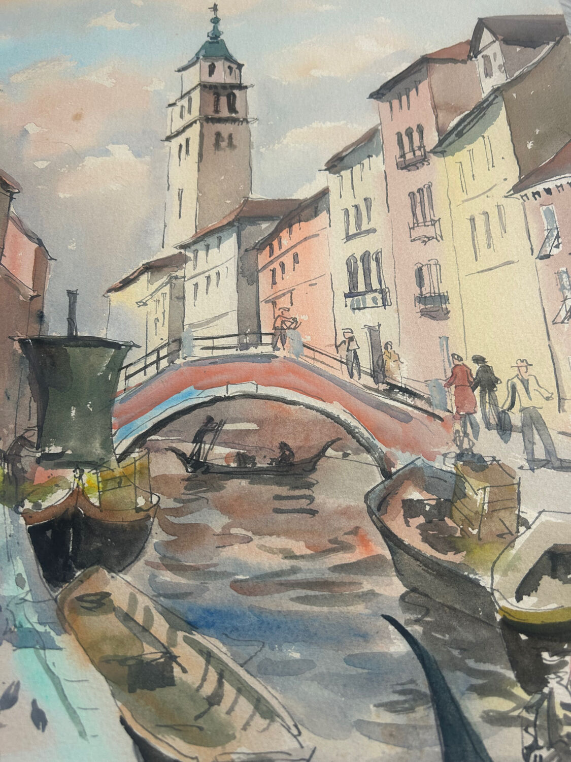 Watercolour of Venice, By Hourregue