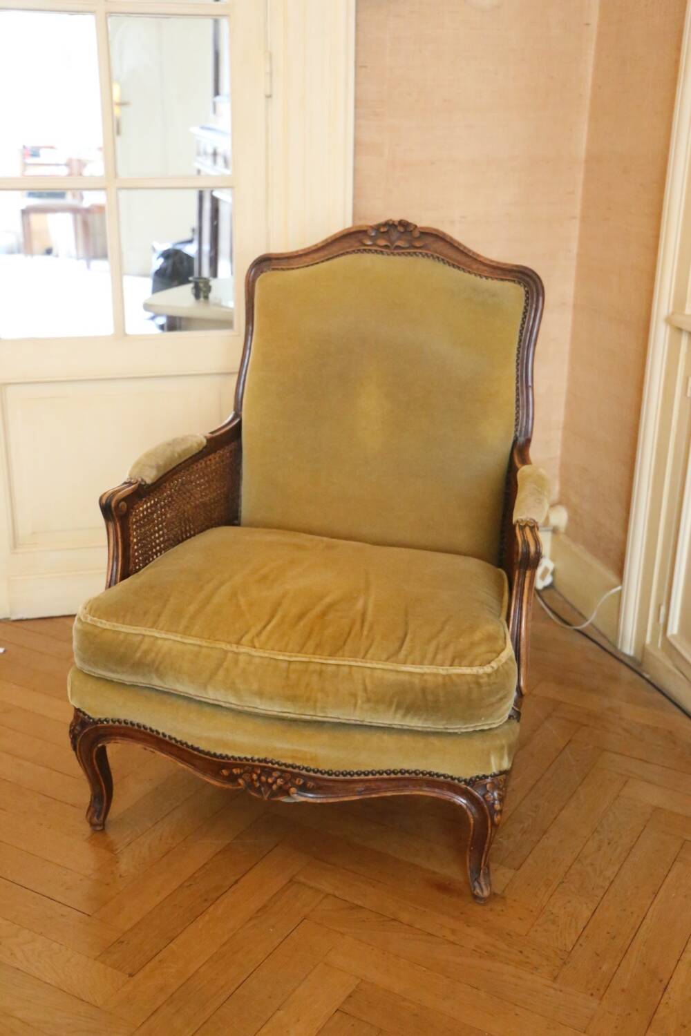 Cane shepherdess armchair, around 1930