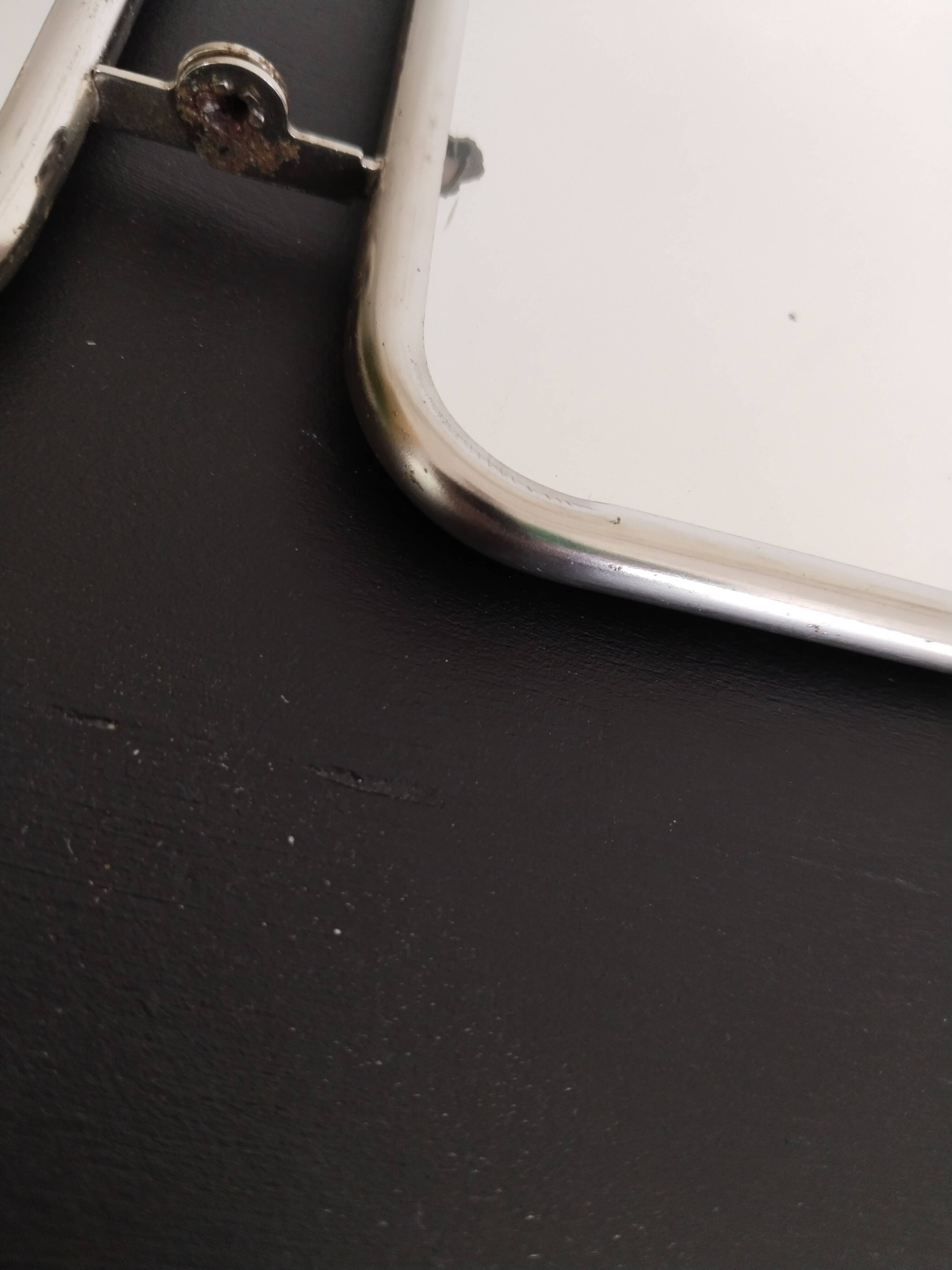 Triptych barber mirror, with chain