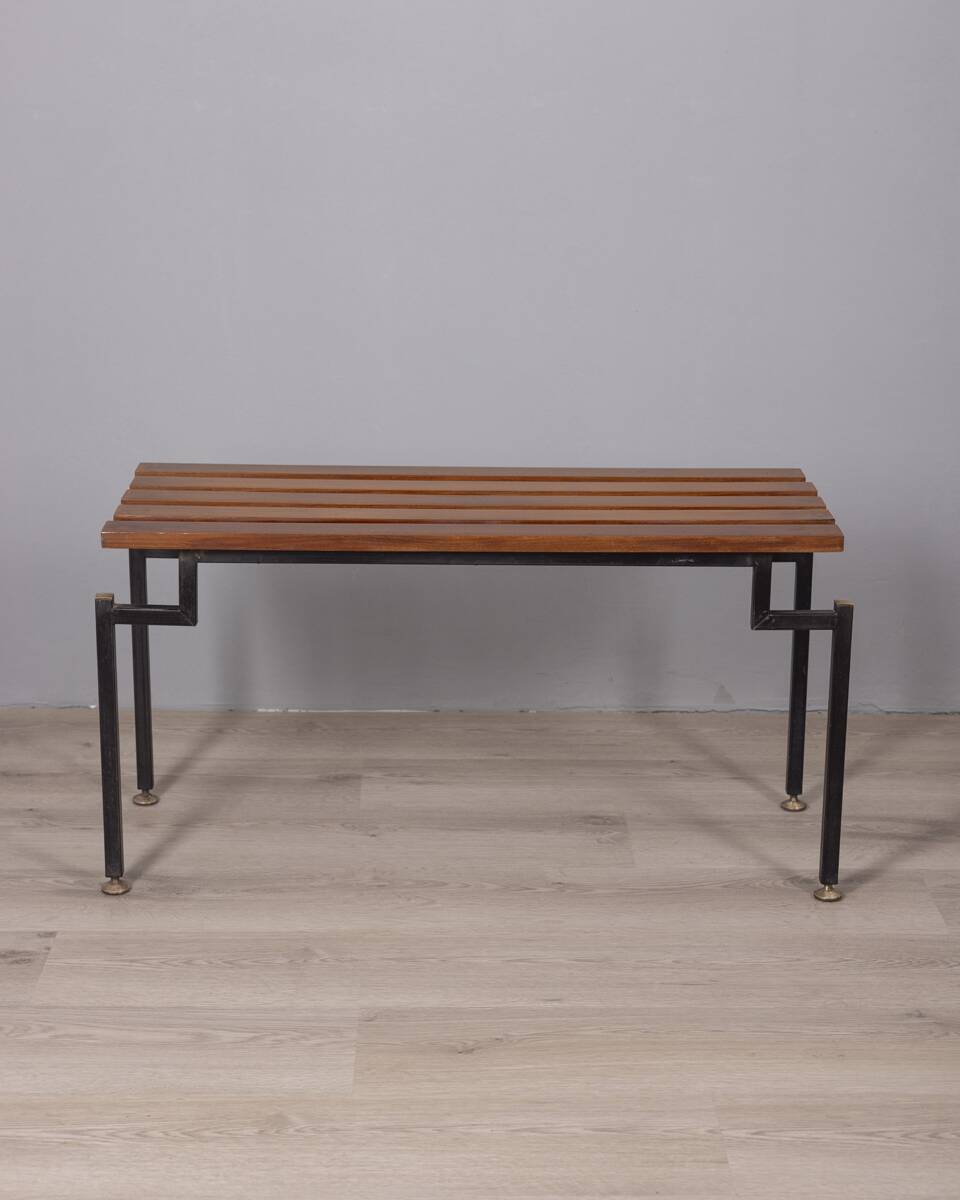 Vintage 1960s teak wood bench with italian design