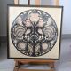 Decorative frame with roosters – vintage Polish découpage