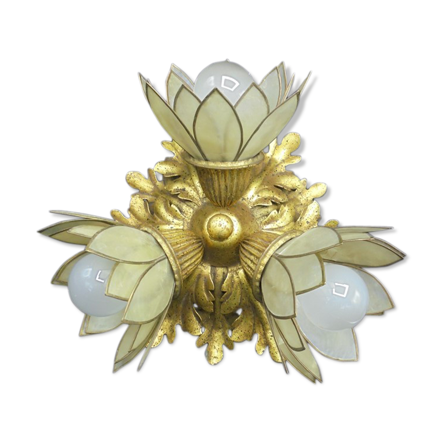 Plafonnier lotus flowers in mother-of-pearl