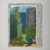 Guy Bardone: Window with Fruits, signed original lithograph.