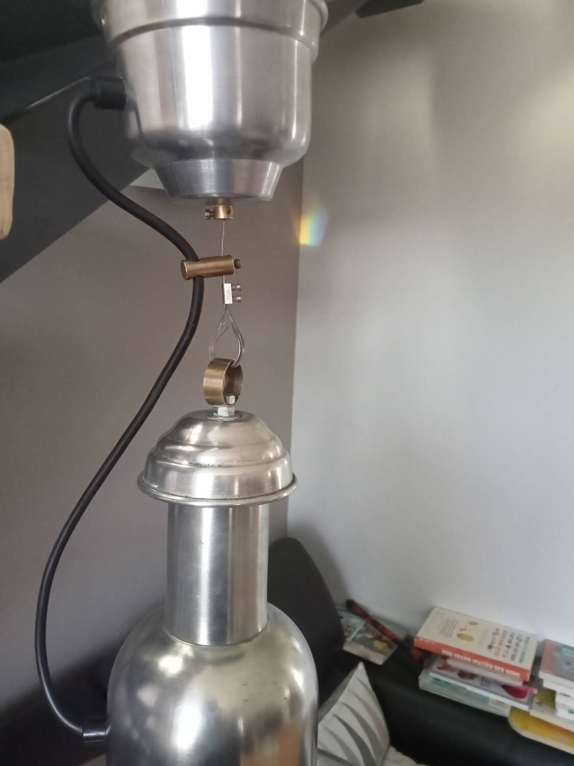 Lustre industriel vintage italien uccello fisherman