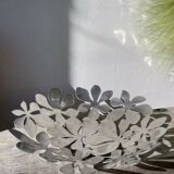 Fruit bowl/basket in chromed stainless steel, signed Monika Mulder