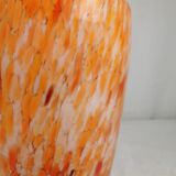 Orange multicolored glass vase, 70s