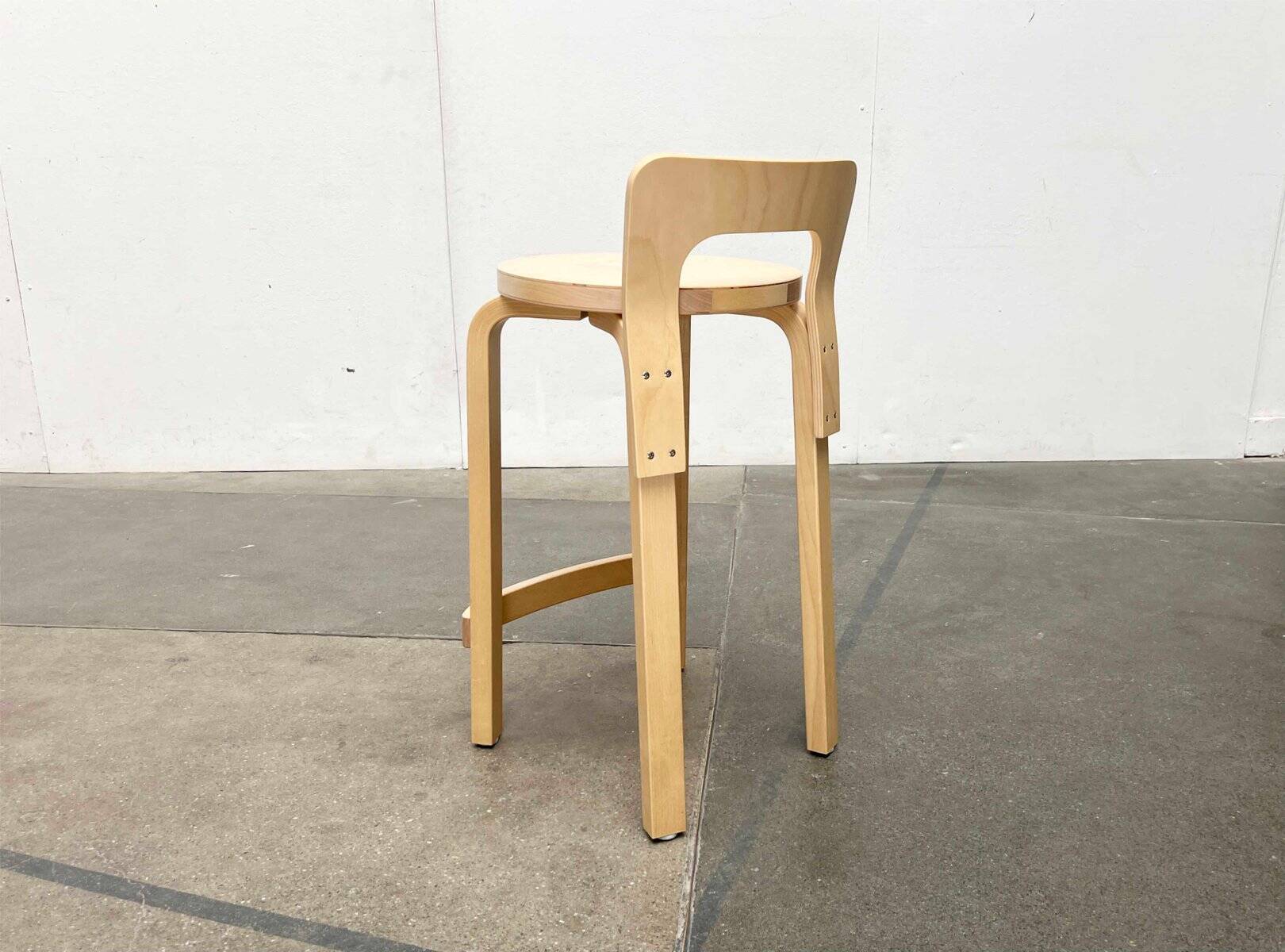 Mid-Century Modern High Stools K65 by Alvar Aalto for Artek, Finland, 2017, Set of 3