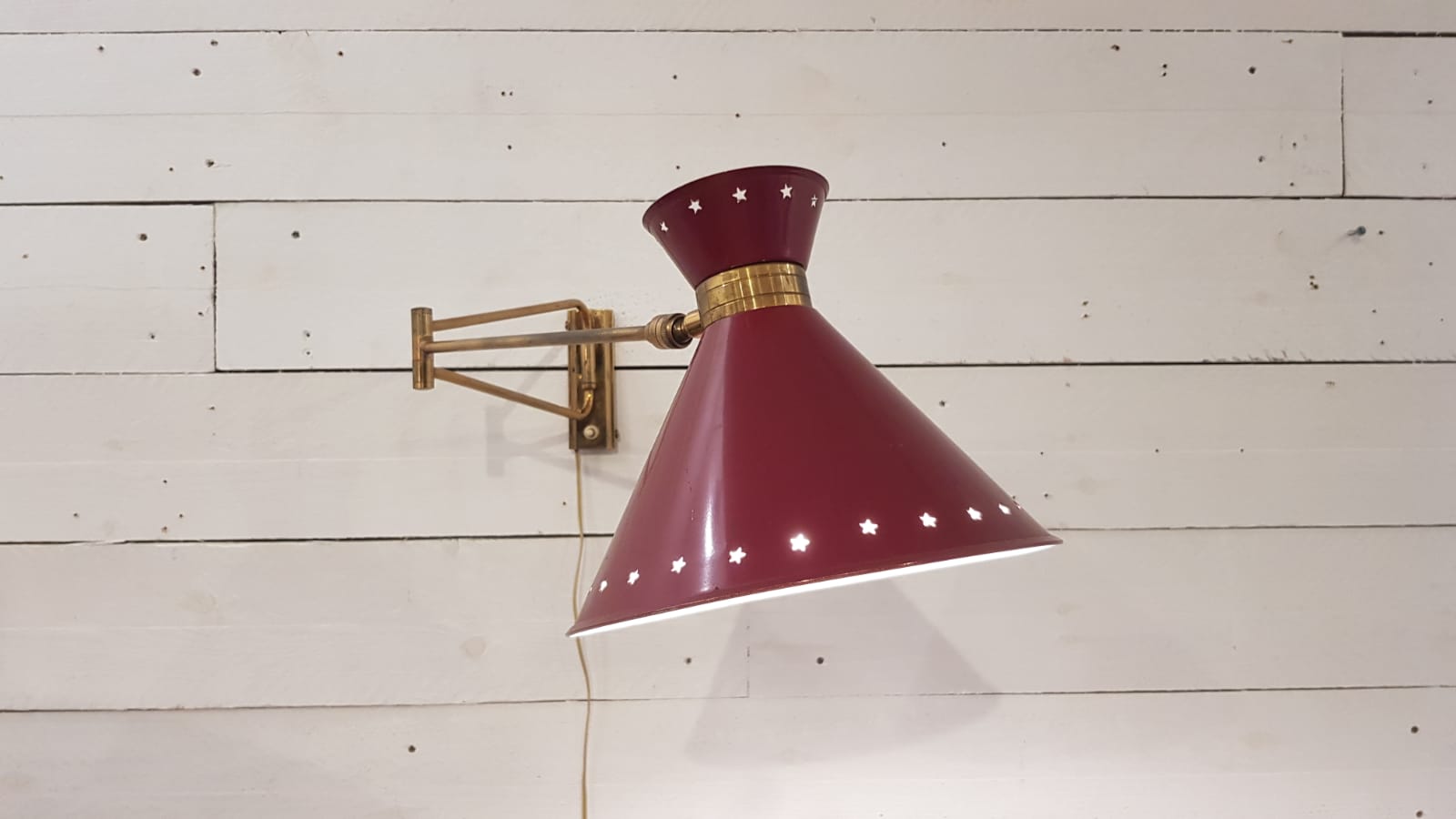 Wall lamp to double arms by René Mathieu to Lunel, 1950