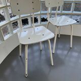 White/grey Formica chairs