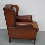 Vintage Dutch Cognac Colored Leather Club Chair